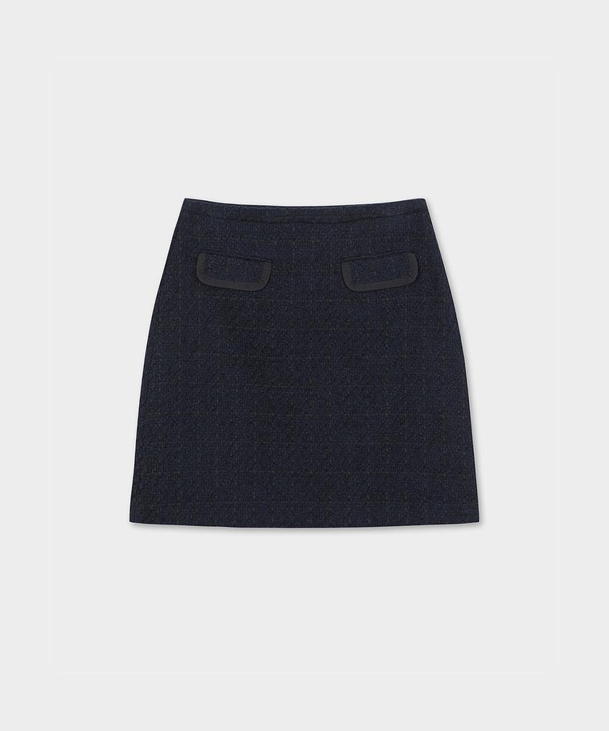 Brooks Brothers Boucle 2-Pocket Skirt (Navy) (Bbkzwf4151Qef)