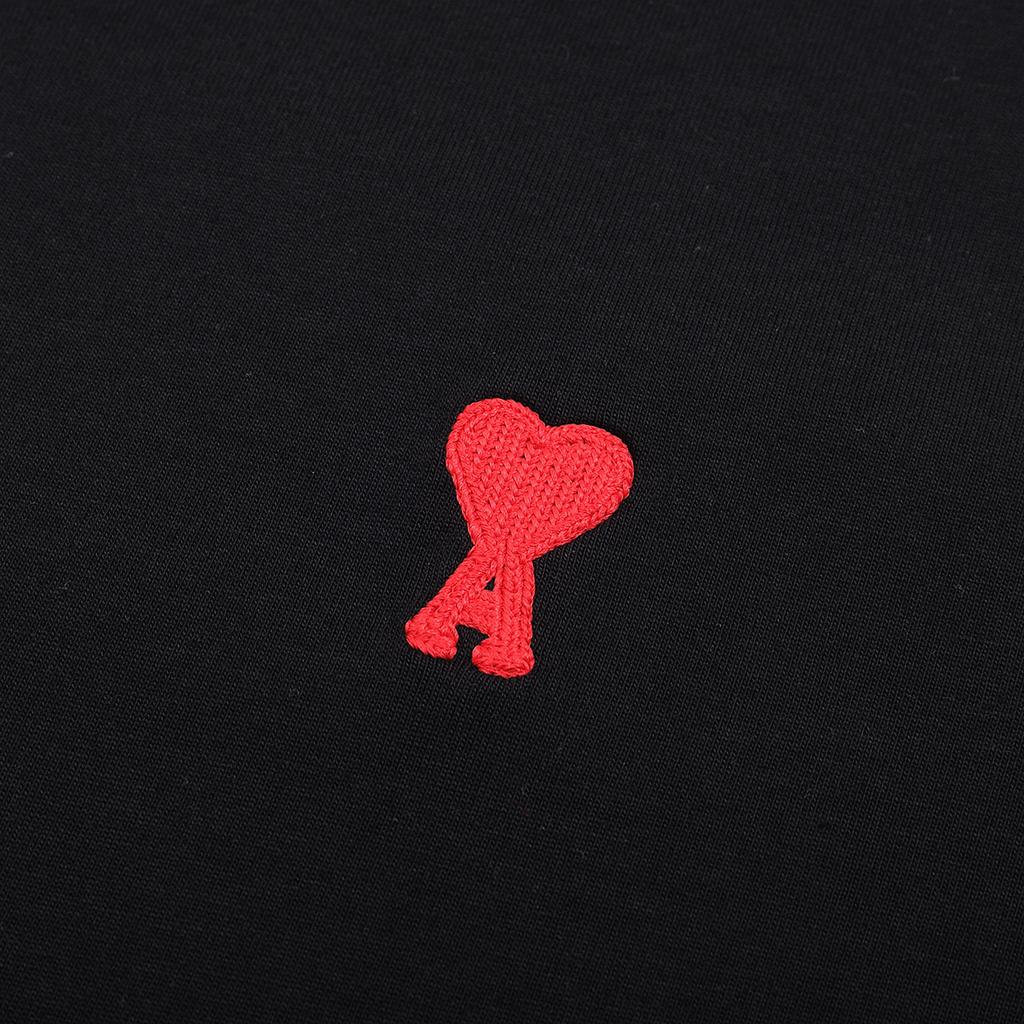 Atmungsaktives Baumwoll-Basic-T-Shirt für Frühling und Sommer für Herren und Damen, mit roter Herzstickerei