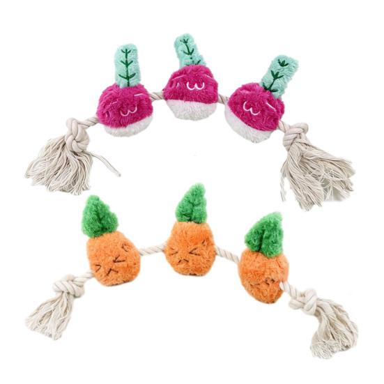 Jouet corde à tirer pour chien, balle en peluche couinante, jouet à mâcher pour chien, guirlande de carottes, jouet interactif pour chiens, nettoyage des dents, divertissement