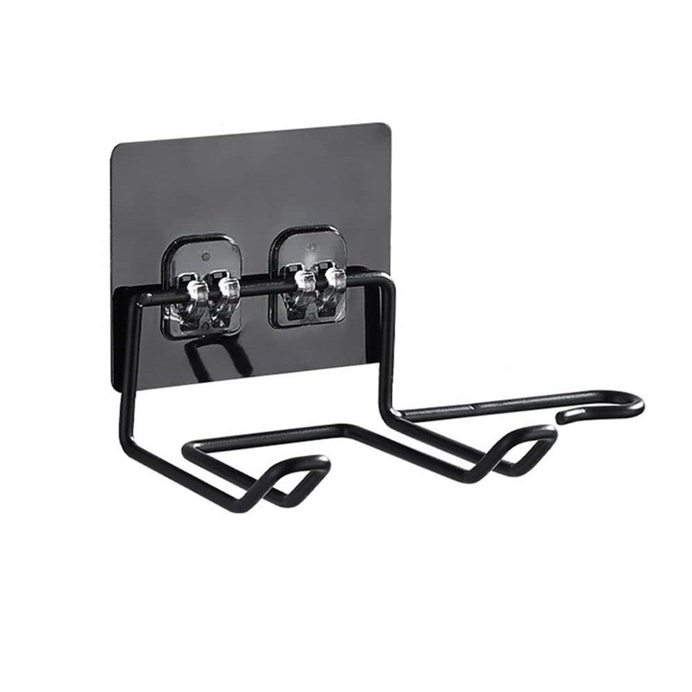 

1 шт. Держатель для фена, Настенный держатель для фена, Клейкий тип, Хранение сушилки, Нержавеющая сталь, Настенная стойка, Аксессуары для ванной комнаты чёрный