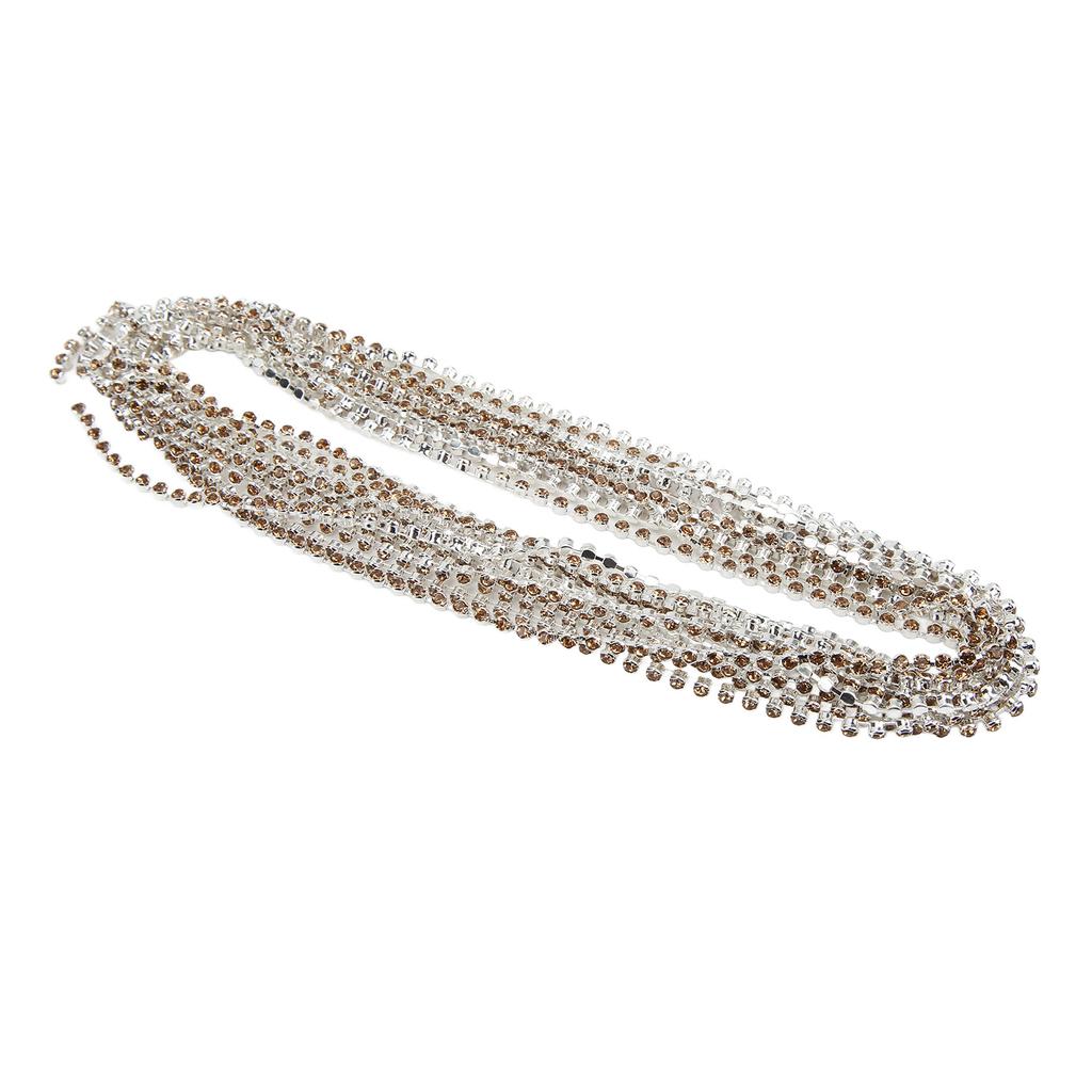 5 Yards Rhinestone Chain Strong Practicability Shiny Colorful Round Rhinestone Claw Chain for DIY Garment Decoration
