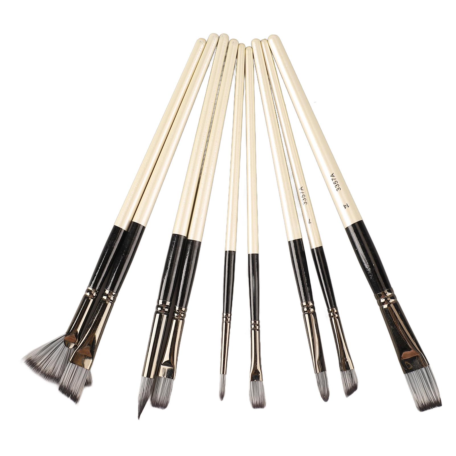 

9 шт. Кисти для акварели и гуаши, нейлоновая шерсть, устойчивая к ржавчине, с сильным водопоглощением, художественные кисти для