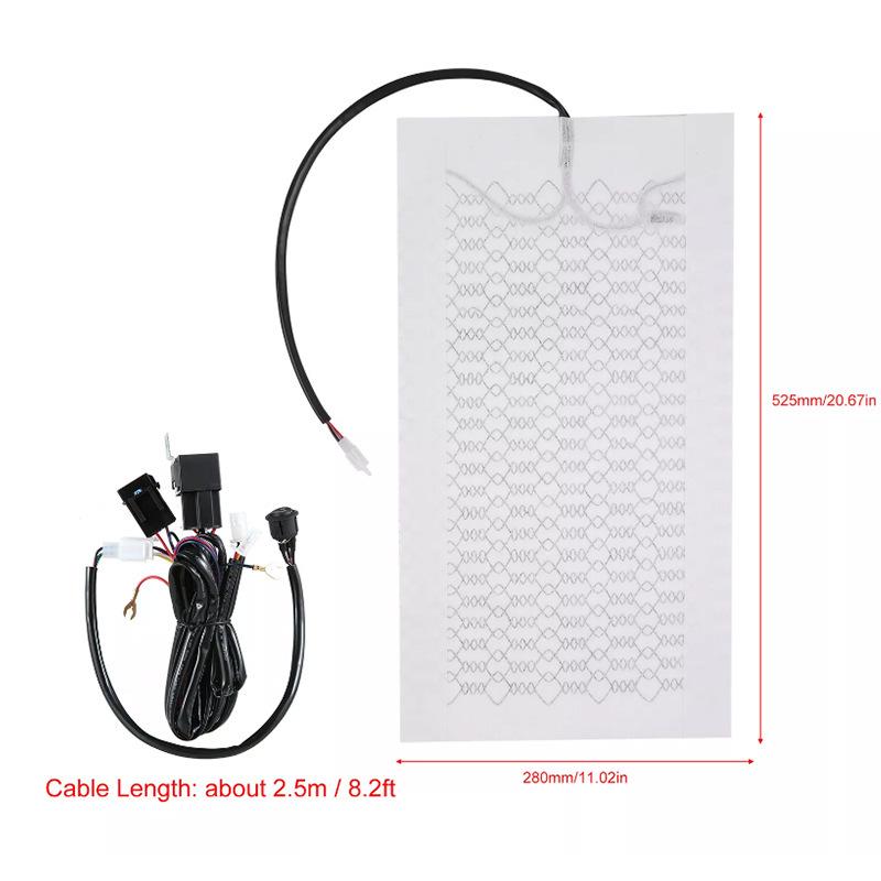 12V Carbon Fiber Heated Car Seat Cushion with Dual Temperature Settings – Single/Double Seat Model