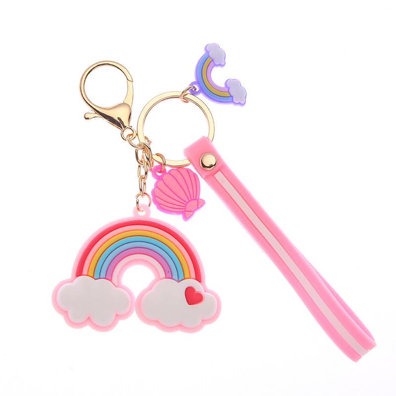 Colorful Heart Rainbow Keychain - Internet Celebrity Style for Couples & Bags