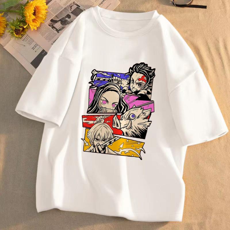 Demon Slayer Anime T-shirt Kimetsu No Yaiba Unisex Pattern T-shirt Summer Casual Cartoon Streetwear Anime Fashion Gift