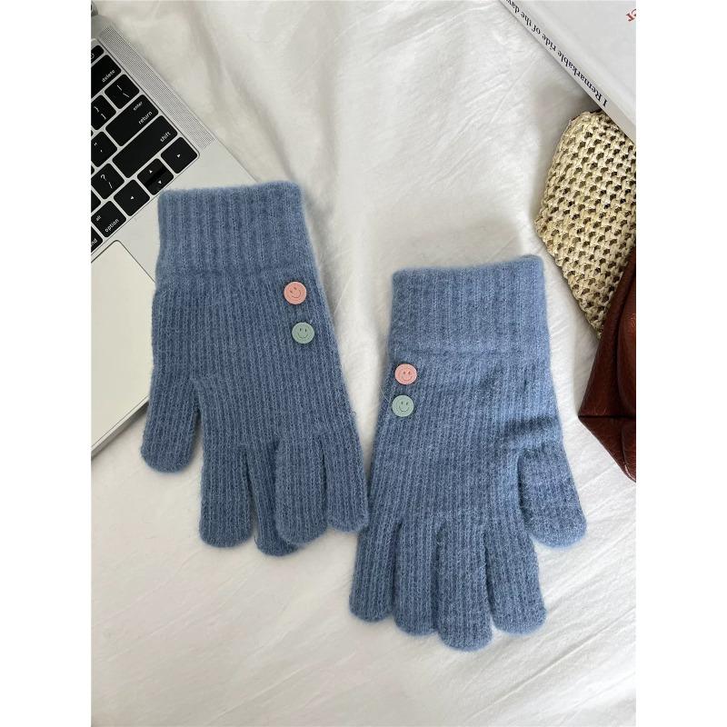 Christmas red finger gloves female winter student cute thickened plush riding warm winter tide