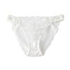Transparent Rhinestone Mesh Briefs Mid Waist Women's Underpants Sweet Floral Lace Panties  Female