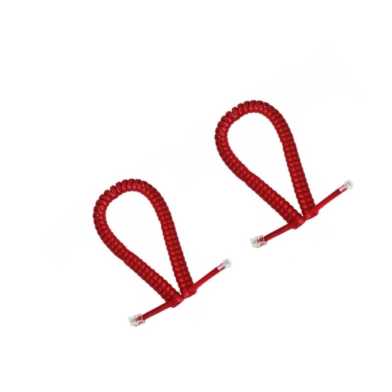 2/2.5/3/3.5m RJ12 4P4C Telephone Communication Cable With Gold Contacts Spring Coiled Cord Anti Twist Structure