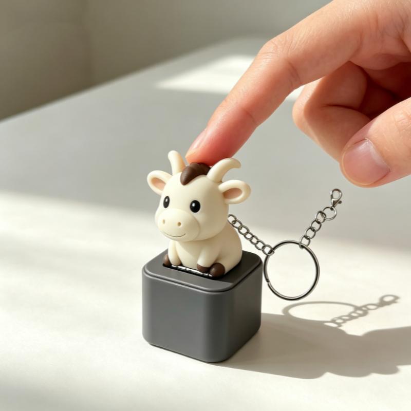 Seagull Keycap Keychain Monkey, Pigeon, Lamb, Donkey Animal Keychain Gift, Illuminated Clicker, Adult Stress Relief Sensing Toy