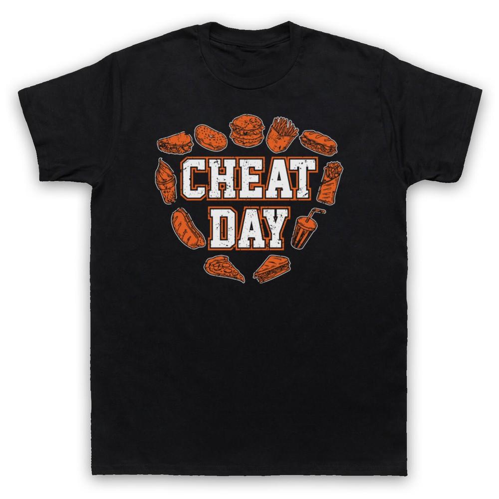 

Cheat Day Bodybuilding Workout Slogan Food Gym Weight Mens And Womens T-Shirt 2XL