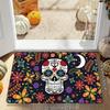 Creative Floral Sugar Skull Wreath Doormat, Non-Slip Washable Rug for Indoor Outdoor, Entryway, Kitchen & Home Decor