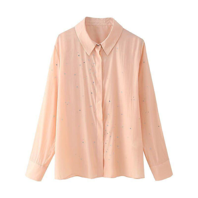 Fashion Style 2024 Autumn New Women's Clothing Stylish Easiest for Match Long Sleeves Jewelry Embroider Shirt 4786257
