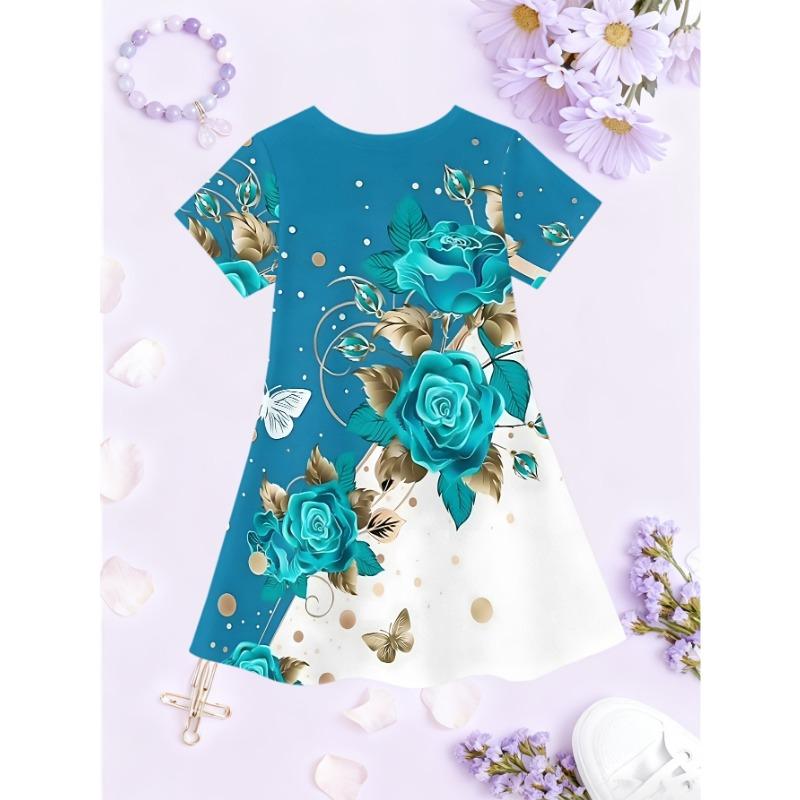 Digital Fashion Fantasy Girl Casual Short Sleeve Dress with Cute 3D Print