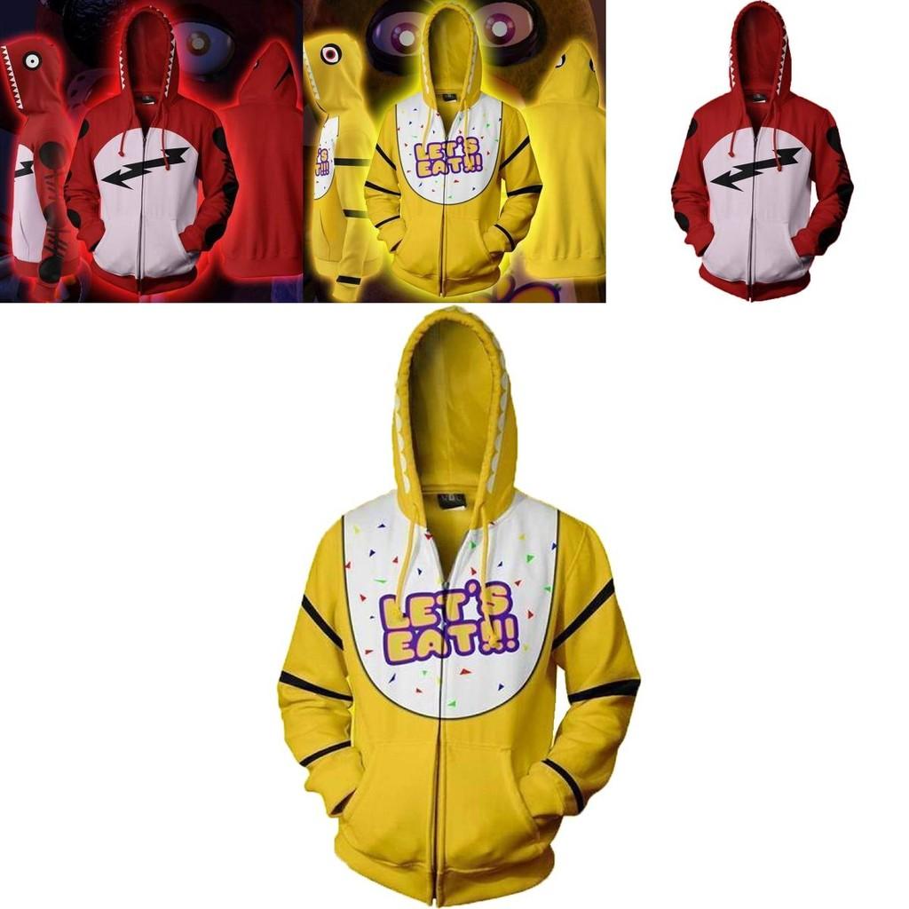 Prémiová mikina s kapucí Five Nights At Freddy's Fnaf Cosplay kostým s živým vzorem