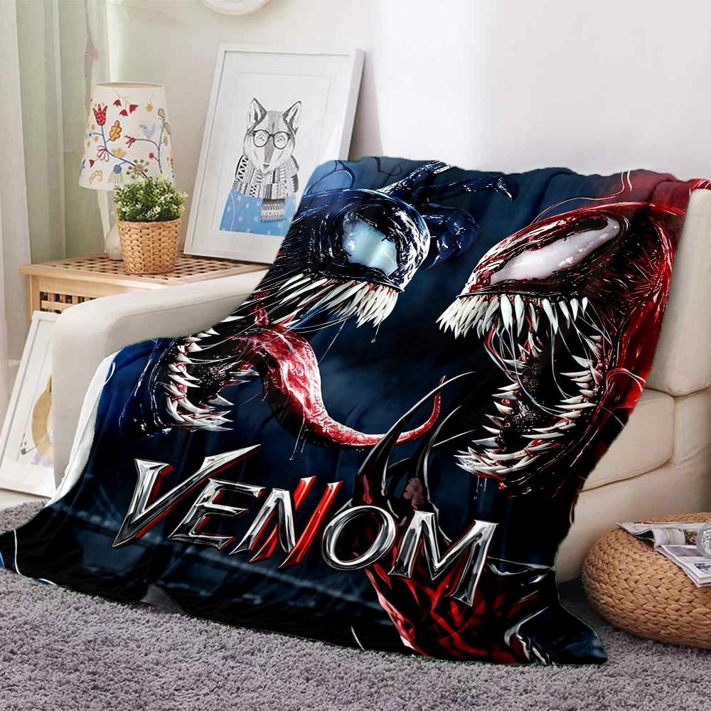1Pc Venom Antihero Battle Blanket Soft And Comfortable Casual Warm Camping Travel Christmas Halloween Xmas Gift M928436