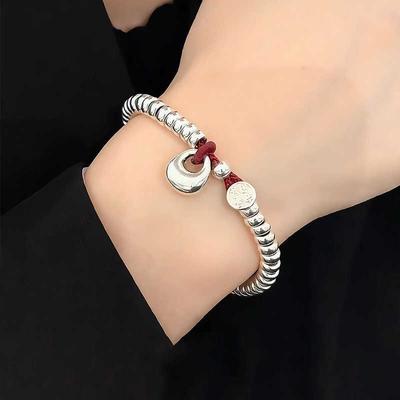 Peace and Joy Peace Lock Pendant Beaded Bracelet New Chinese Niche Bracelet Fashion Versatile High-end Jewelry Women