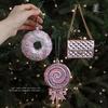 Snowflake Christmas Tree Ornament PVC 3D Pink Pendant DIY Lollipop Ornaments  Holiday Decor