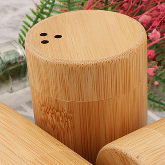 Toothpick Storage Box Wear-resistant for Home Compact Round Dustproof Bamboo Toothpick Dispenser Reliable Convenient Round