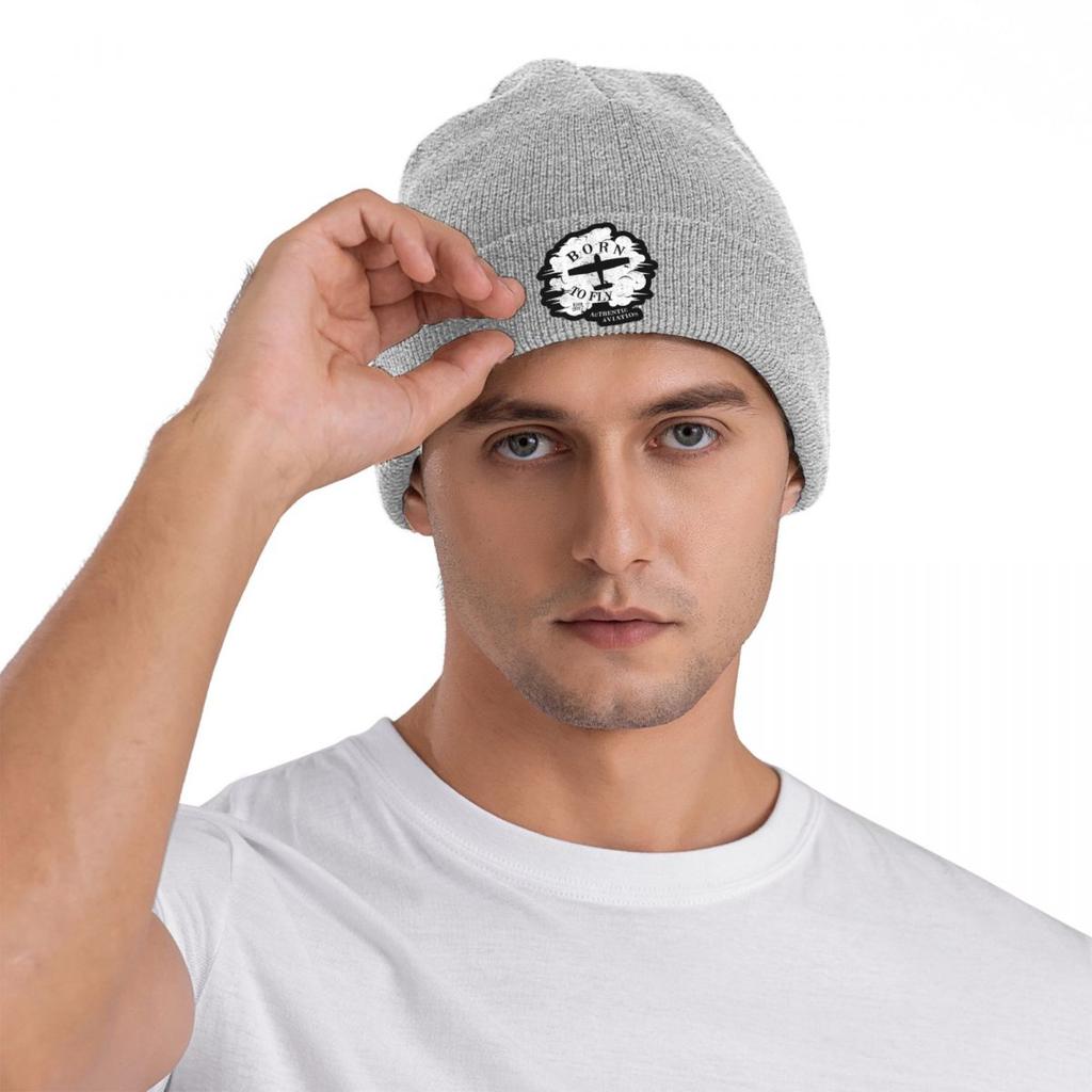 Born To Fly Flight Pilot Aviator Warm Knitted Cap Winter Knit Bonnet Hat Skullies Beanies Hip Hop Caps for Unisex