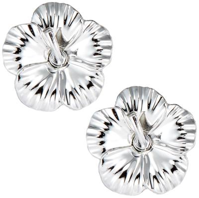 SPORTS HK76 Hibiscus Silver License Plate Bolt Cap