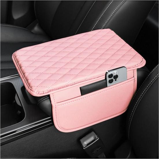 Car Center Console Cover,Microfiber Leather Car Armrest Cover Cushion with 2,