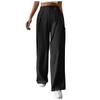 High Waisted Women's Button Up Straight Leg Pants Casual Color Wide Leg Pants