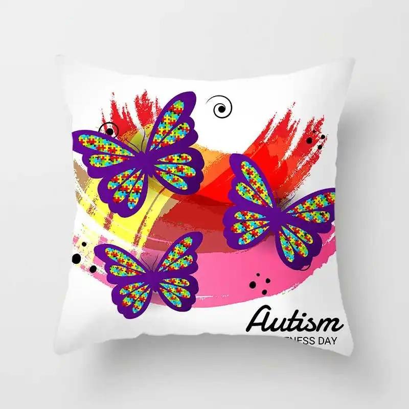 Office Living Room Home Pillowcase Watercolor Butterfly Pattern Pillowcase Car Ornaments