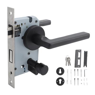 House Door Handle Lock Aluminum Black Antioxidant Coating Shock Resistance Door Lever for Bedroom