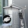 Shower Head Combo Set 12Inch High Pressure Rain Shower Head with Adjustable Extension Arm Wall-Mount Handheld Shower Spray