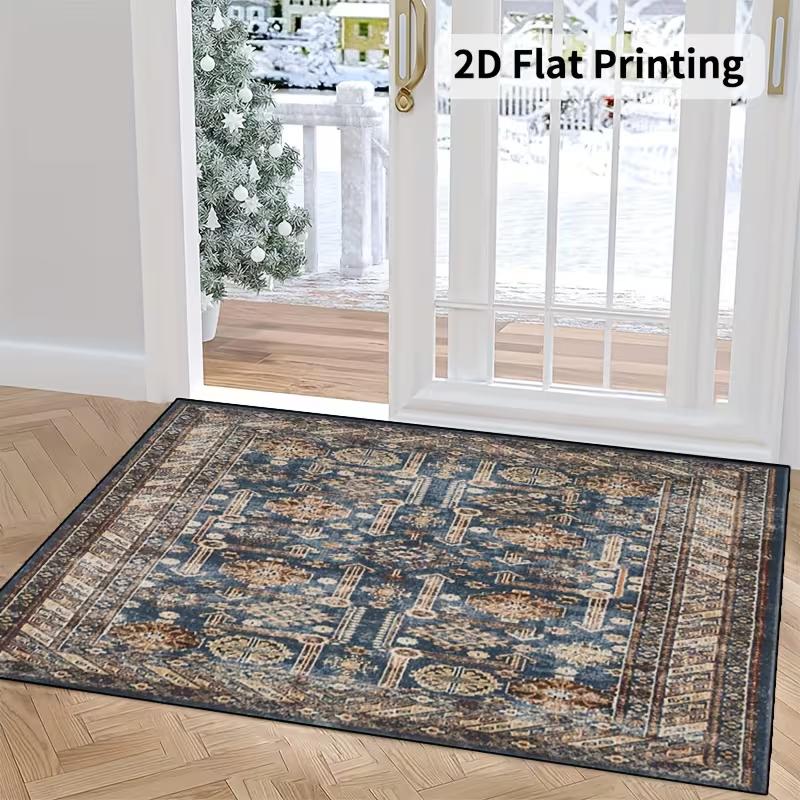 

Modern Style Carpet Doormat Vintage Victorian Flower Suitable for Bedroom Living Room Home Kitchen Decoration Holiday Decoration 40x60cm