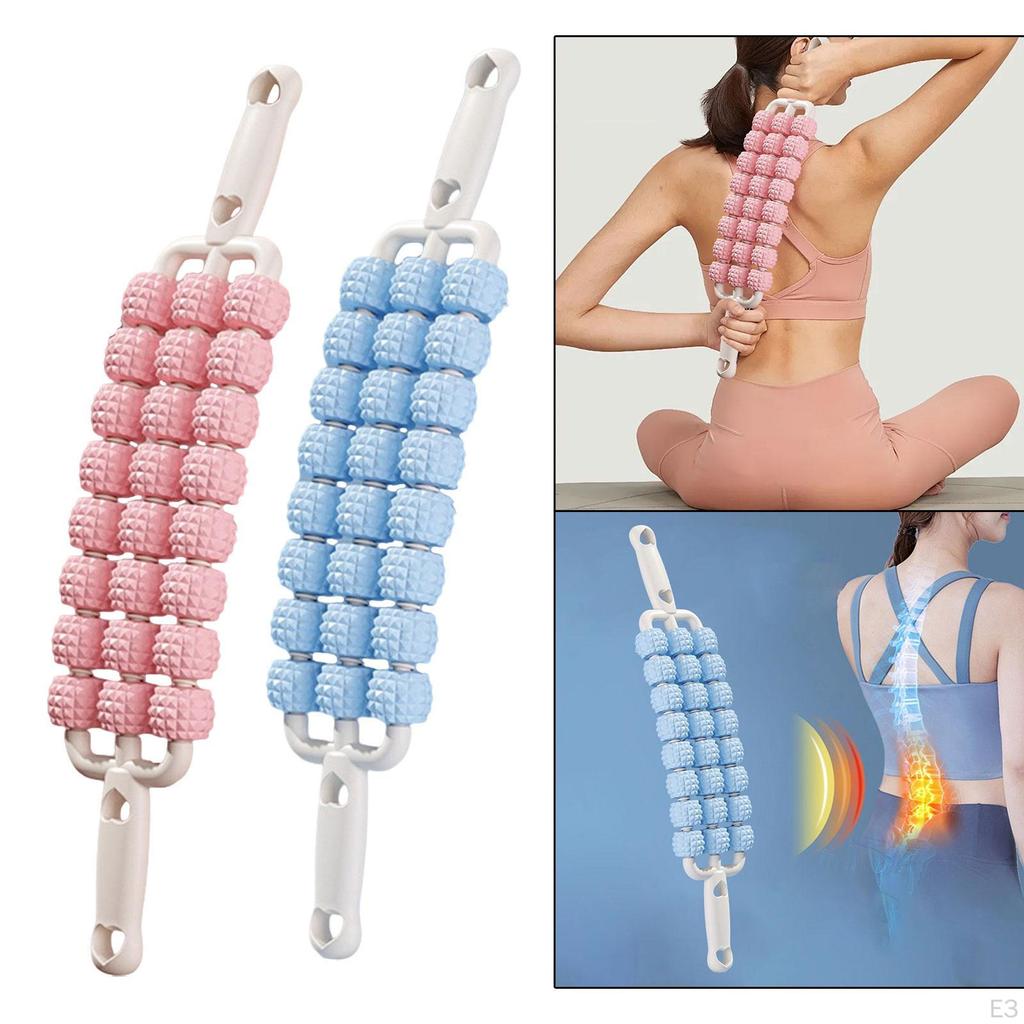 Roller do masażu 3-rzędowy, Lekki elastyczny na nogi i plecy, Manualny na brzuch,