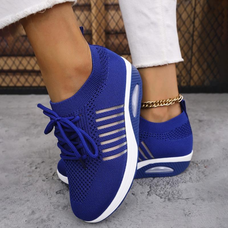Women's Knit Slip-On Casual Shoes, Lightweight Fashion Flats, Plus Size Spring Summer Footwear