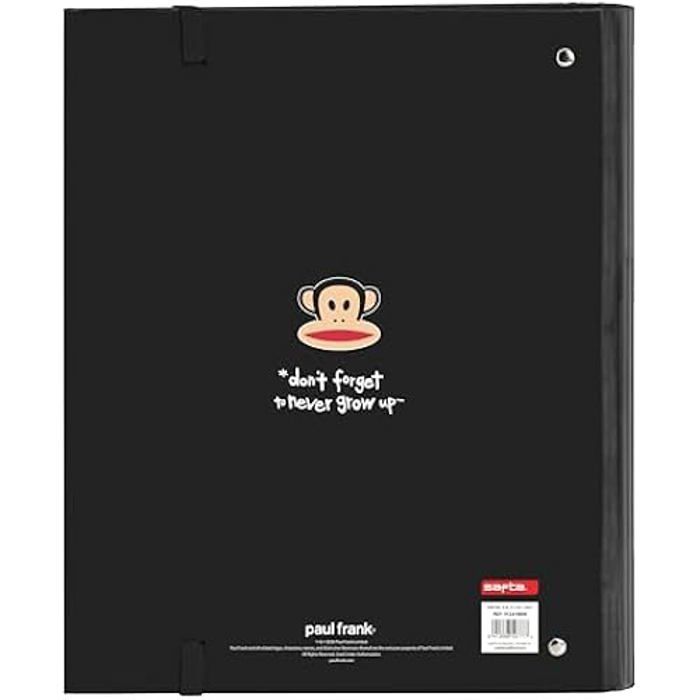 Classeur - SAFTA - Paul Frank - 4 Anneaux - 35 Cm - 100 Feuilles A4 - Noir
