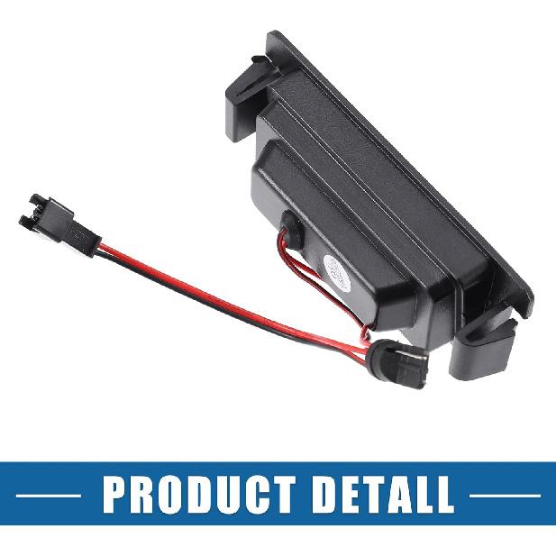 Car 6000K White LED License Plate Light Assembly 925012M000 2835SMD for Hyundai Veloster 2012-2017 ABS Clear Black 1 Pair