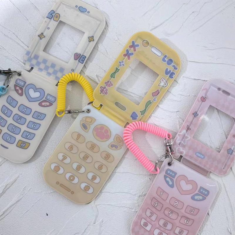 1 Piece Cute Protective Cover Flip Phone Model 3 Inch Small Card Cover Campus Card Storage Card Cover