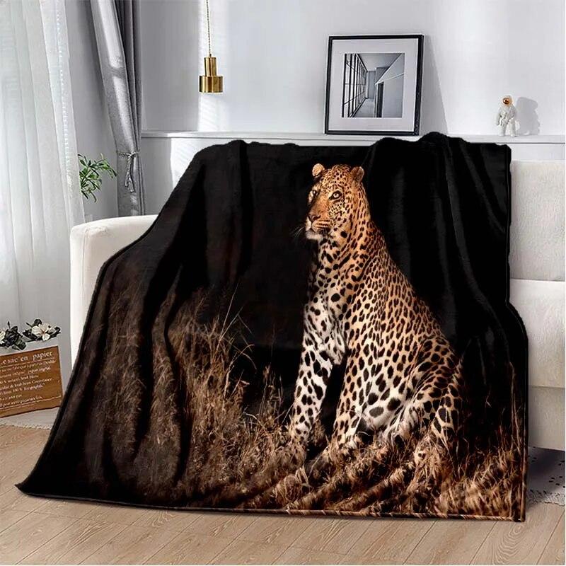 3d Tier Gepard Leopard Cartoon Blanket for Bed Picnic Blanket Sofa Thin Blanket Air Conditioning Blanket Customized Blankets