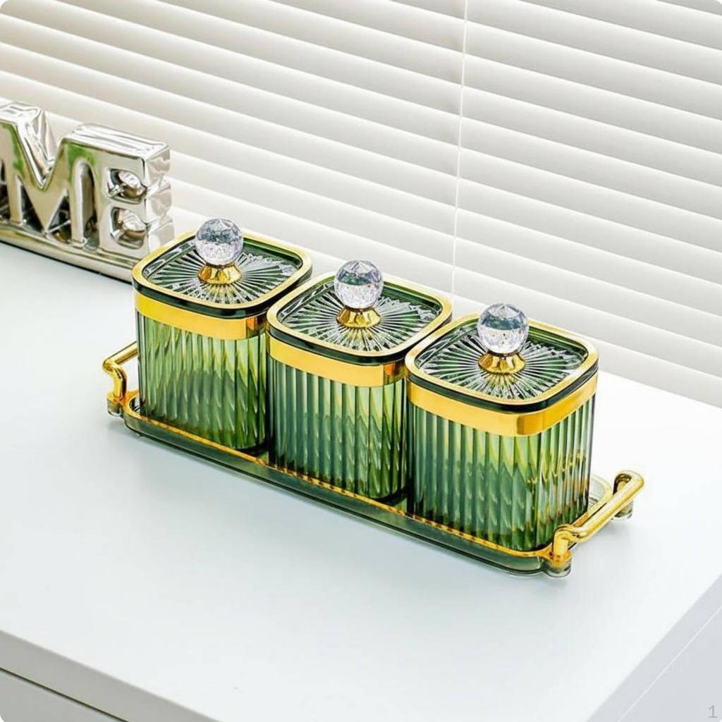Kitchen Seasoning Container Set DustResistant Lids Luxury Jar FoodGrade Material Trim
