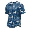 Men's Quick-Dry Neck Short Sleeve T-Shirt with Christmas Print