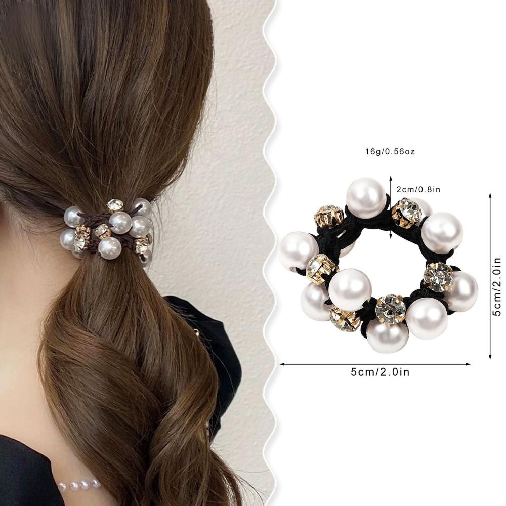 2pcs/set Pearl Elastic Hair Bands For Women Girls Ponytail Holder Rubber Scrunchies Hair Accessories Gifts