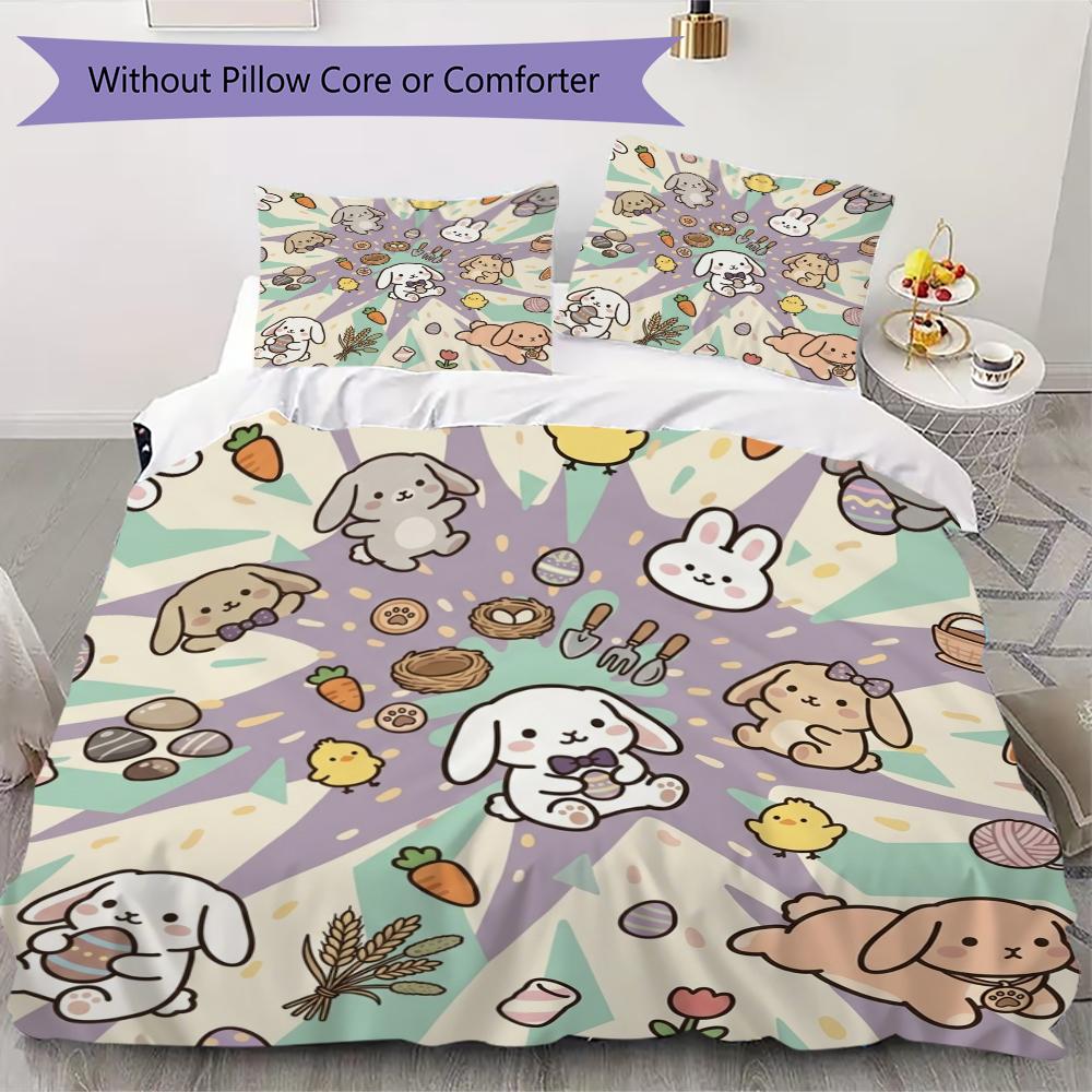 

Cute Cartoon Pattern Bedding uilt Set uilt Cover Pillowcase Home Decoration Birthday Gift (1 * duvet cover + 2 * pillowcase without core)47 135x200cm
