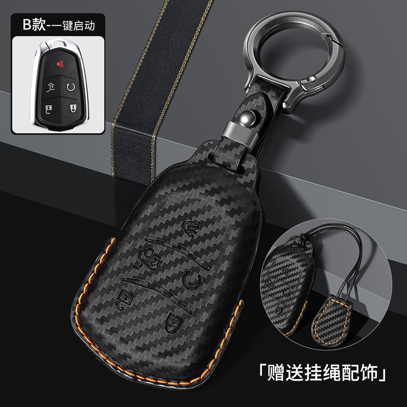 For Cadillac Xt5 Carbon Fiber Xt4 Xt6 Xts Ct4 Ct5 Ct6 Atsl Srt Shell Gt4 Car Key Cover
