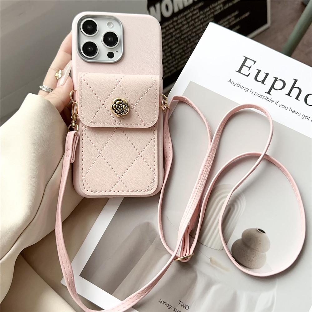 Phone Case For Samsung S25 S24 S23 S22 Ultra S21 Plus S20 FE Note 20 3D Flower Leather Wallet Card Bag Crossbody Lanyard Cover