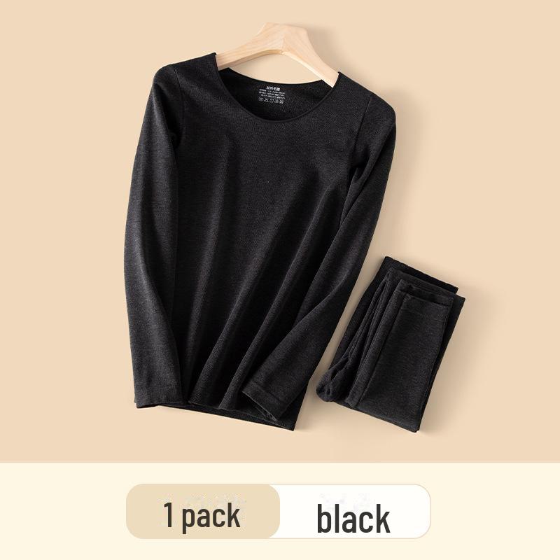 

Комплект женского термобелья: Утолщенный круглый вырез, высокая талия, махровый флис для осени/зимы. One Size