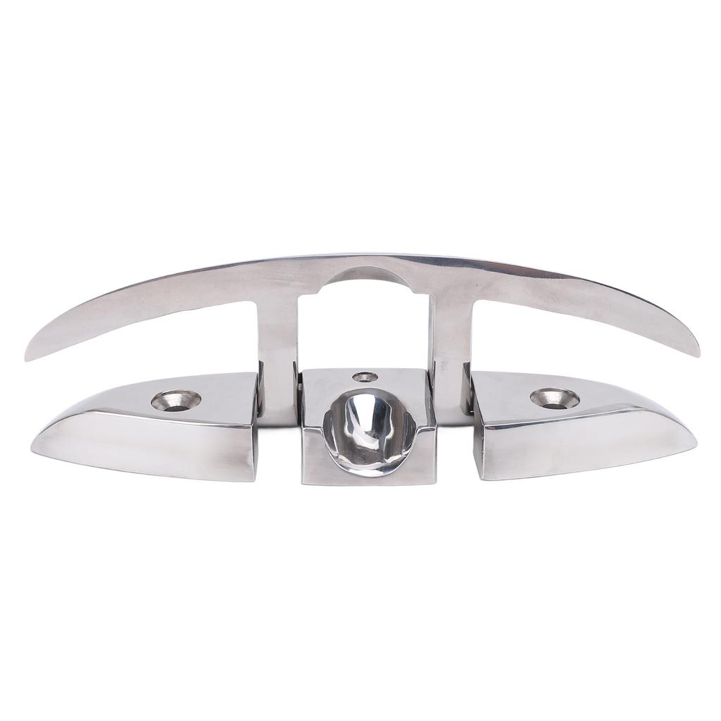 8in Boat Tie Down Cleat 316 Stainless Steel Highly Polished Rustproof Folding Dock Cleat for Marine Yacht RV