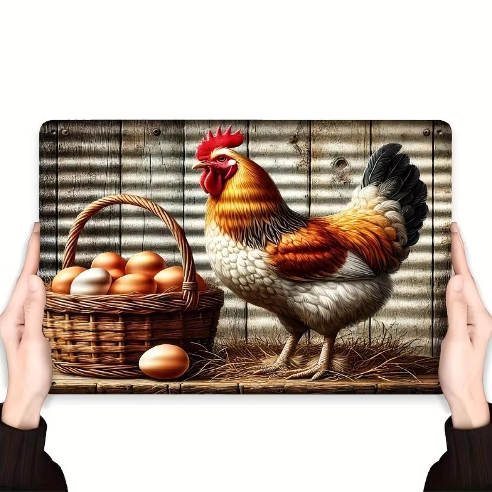 Vintage Tin Sign 8x12 Wall Decor Egg Kitchen Art Gift Bar Retro