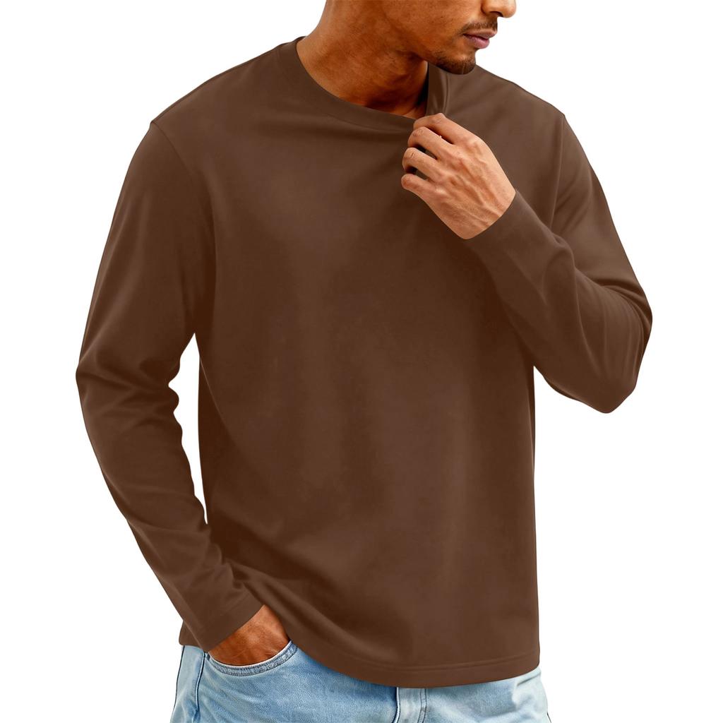 Men's Knit -Neck Long Sleeve T-Shirt | Fashion Casual Pullover For Daily & Weekend Wear