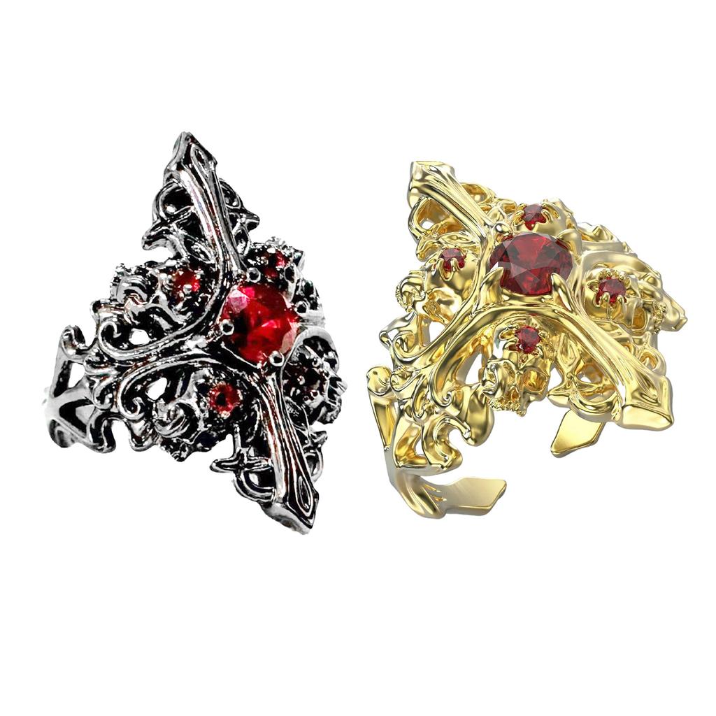 Vintage Rings Gothic Dating Jewelry Alloy Texture Comfortable Rings Suitbale for Adding a Touch of Color to Any Looks