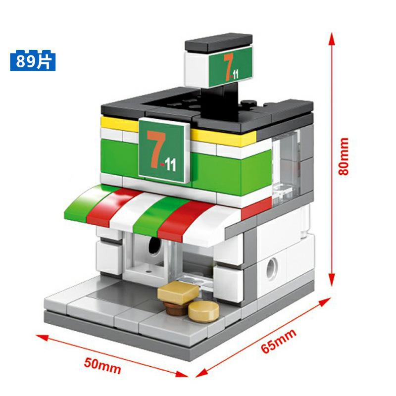 Building Blocks Mini Street View Building Blocks Compatible Building Blocks Children's Educational Assembling Building Blocks