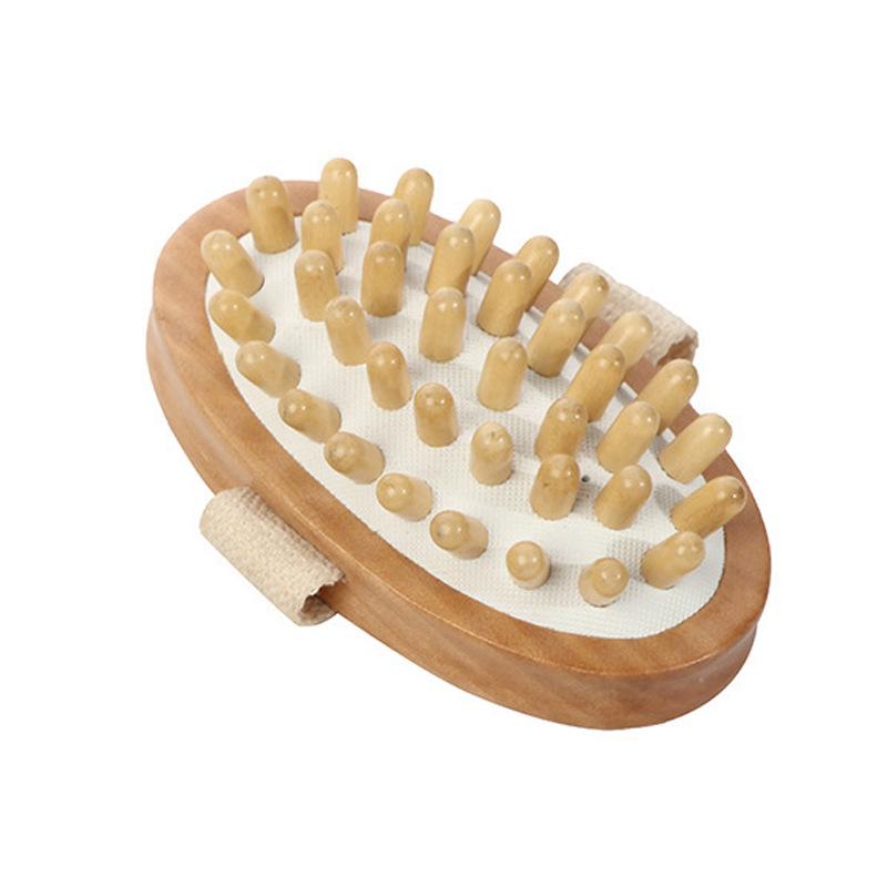 In Stock: He Mu Hand-Held Exfoliating Shower Brush - Dual-Use Dry/Wet Airbag Massager with Boar Bristles for Back Scrubbing