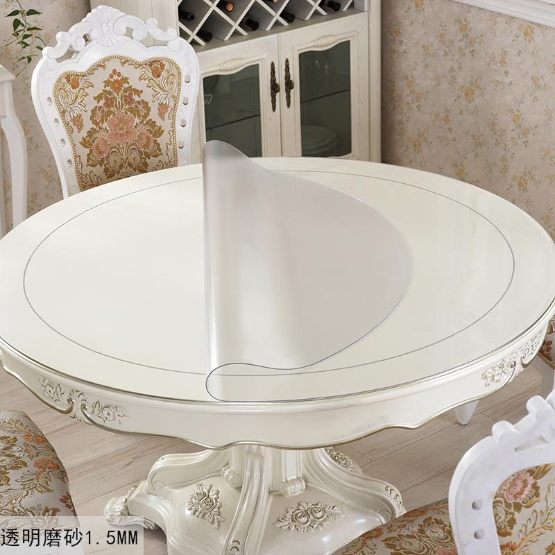 Runder PVC-Tischdecken-Tischdecke Wasserdicht und Ölabweisend Zum Drauflassen Weichglas Runde Tischdecke Tischdecke für Großen Runden Tisch